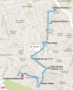 Ruta a pié Plaça d'Espanya-Catedral de Palma ruta a pie plaza espanya catedral palma